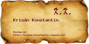 Krisán Konstantin névjegykártya